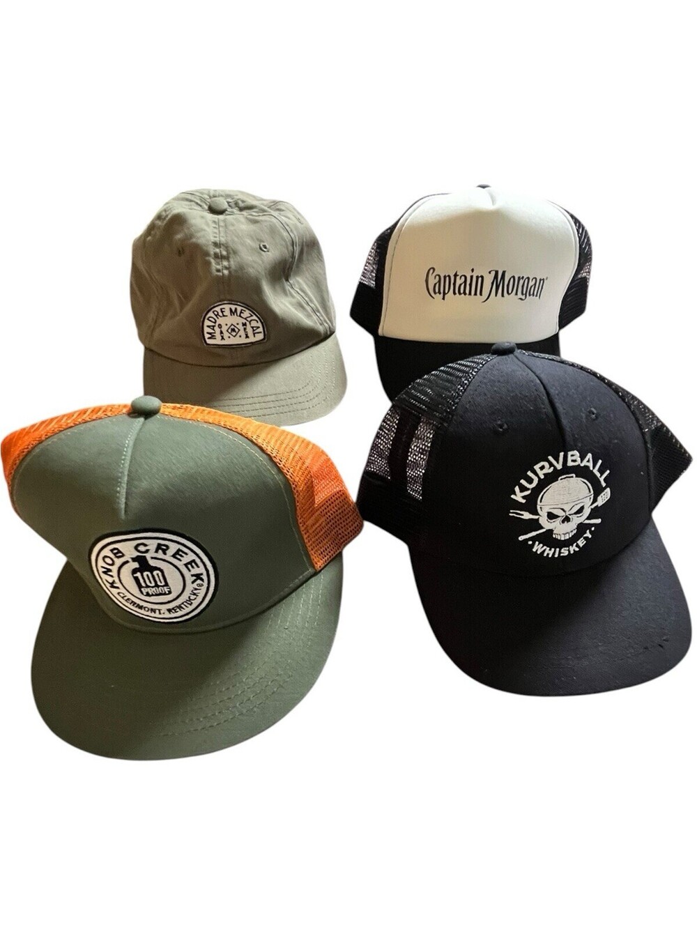 Hat Lot Of 4 All Alcohol/ Liquor Advertisement Baseball Caps Adjustable Variety